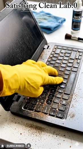 Extremely Satisfying Dirty Laptop Keyboard Cleaning | ASMR Deep Clean|#shortvideo