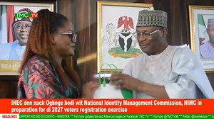 1.3K views · 13 reactions | INEC don nack Ogbnge bodi wit National Identity Management Commission, NIMC in preparation for di 2027 voters registration exercise Make una nor forget to like and share and also leave your comments for our comment box below TMC TV Radio Purely Pidgin #TMCTV #tmctvnews | TMC TV | Facebook