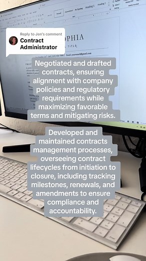 Replying to @Jen here are some contract administrtor resume bullet examples ✨ #resume #resumehelp #careertips #careers #careertikok #jobsearch #jobtips