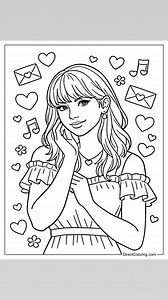 Free Taylor Swift Coloring Pages https://www.directcoloring.com/taylor-swift-coloring-pages #TaylorSwift #coloringpages #coloringbook #freeprintables #coloring #directcoloring | Direct Coloring