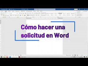 Cómo redactar una solicitud en word