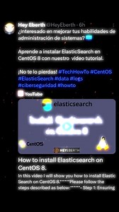 Aprende a instalar ElasticSearch en CentOS 8 con nuestro video tutorial. ¡No te lo pierdas! #TechHowTo #CentOS #ElasticSearch #data #logs #engineering #ciberseguridad #howto #viralvideotiktok