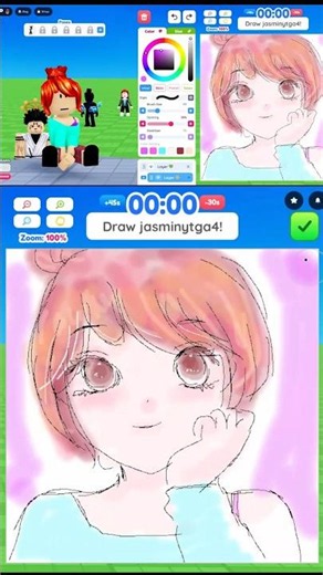 Don't let the bacon hair fool you… she knows exactly what she's doing Roblox Draw Me #shorts #roblox