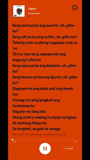 ChanTyan (@chantyan_) - Ligaya Song by Eraserheads: Lyrics, Karaoke, and Meaning
