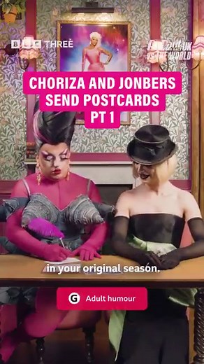 65K views · 511 reactions | notes on a postcard  from Choriza May & Jonbers Blonde International girlies you have 24 hrs to respond 來 #DragRaceUK vs The World #iPlayer | RuPaul's Drag Race UK | Facebook