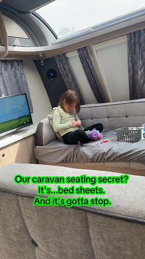 186K views · 164 reactions | Our caravan seating is currently sponsored by'whatever single bed sheets we could find' Time for an upgrade! Seat cover recommendations, please!Before we accidentally nap in public. #caravanproblems #diycaravan #CaravanLifeWithKids #CaravanHacks #UKCaravanners #CaravanLifeuk #caravanningwithkids #touringcaravan #autismtravel | Caravan Travel Family | Facebook