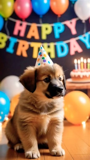 Cute Puppy Happy Birthday To You 🐶🎂 | Adorable Puppy Birthday Celebration#birthday #shorts #foryou