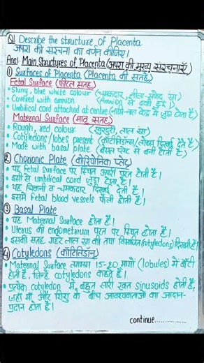 ANM 2nd year / Structure of placenta / please subscribe......