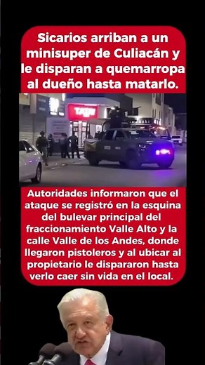 ¡Asesinan a dueño de minisúper a balazos!! #noticias #mexico #news #sinaloa #culiacan