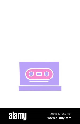 jumping motion animation of flat symbol of a retro cassette icon Stock Video Footage - Alamy