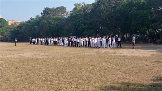 NSS Volunteers from different States actively participating in parade in East Zone Pre- Republic Day Parade camp - 2025 at West Bengal organised by the Regional Directorate of NSS Kolkata at Neotia University Ministry of Youth Affairs and Sports, Government of India NSS India Mansukh Mandaviya Rakshatai khadse Mera Yuva Bharat - MY Bharat | NSS West Bengal