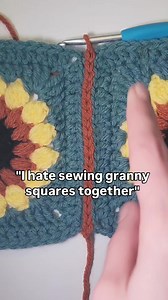 We don't whip stitch around here 💁‍♀️ Instructions on how to use this method below! 💙💙💙💙💙💙💙💙💙💙💙 Flat top slip stitch join: 1. Hold your yarn behind your work 2. Insert your hook into the back loop of the right stich 3. Insert your hook into the back hook of the left stirch 4. Yarn over, pull through all loops on your hook Tips and tricks for joining with the flat top slip stitch: - hold your yarn behind your work - use to attach your squares in vertical/horizontal rows - when attachi