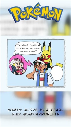 Ash and Dawn calling each other | Pokémon Comic Dub (Pearlshipping) #pokemon #pearlshipping