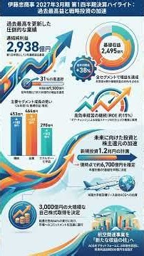 「決算を読む！」伊藤忠商事株式会社（8001）2027年3月期第1四半期決算