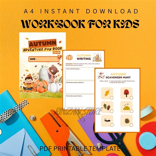 Autumn Adventure Fun Book for Kids - Etsy