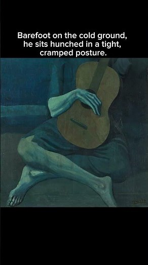The Old Guitarist (1903) by Pablo Picasso. 🎸💙 #shorts #painting #vintage #art #viral #history #facts