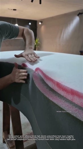 Upholstery Foam Bonding: Craftsman Joins High-Density Foam Cushions with Glue