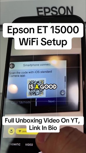The Epson ET 15000, Setting up wifi is so easy. Watch the full Unboxing video on my YT channel. Link on my profile! #epsonecotank #wifiprinting #youtube #printertok