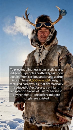 Long before sunglasses, Indigenous peoples crafted Ilgaak snow goggles to survive arctic glare. #history #ancientdiscoveries #survival #heritage | Untold Ancient History