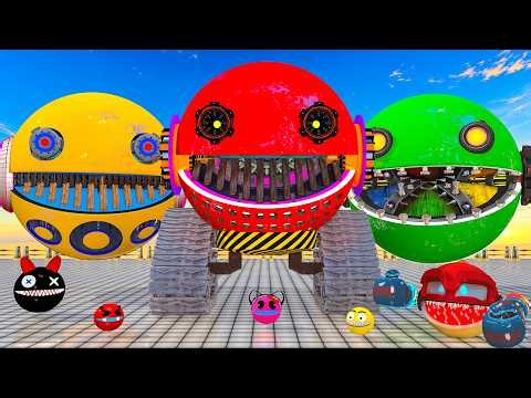 MS PACMAN & Tank Pacman vs Boxing Pacman Battle in Arena - EPIC 3D BATTLE