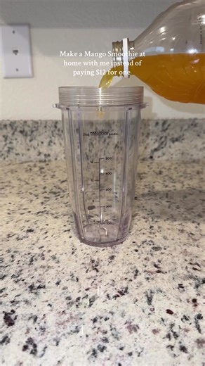 Mango Smoothie Recipe at home 🥭 -10 oz of mango juice -1/2 banana -1 scoop of pineapple -1 scoop of peaches -2 scoops of mango -ice **all fruit is frozen** #smoothie #smoothies #smoothietok #smoothietutorial #smoothierecipe #smoothierecipes #mangosmoothie #mangolover #ninjablender #smoothietutorials