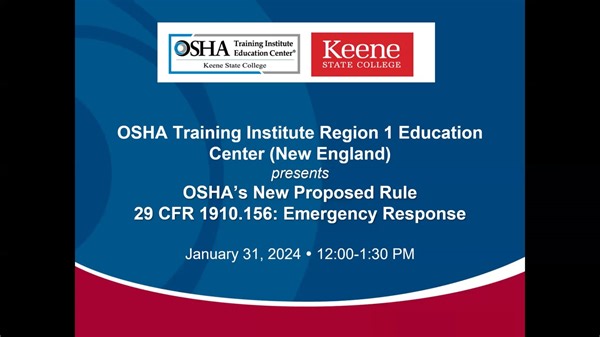 OSHA's NEW Proposed Rule 1910.156 Emergency Response rule