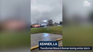 INCREDIBLE VIDEO: Severe winter weather damaged a transformer on Power Boulevard in Kenner, sending sparks flying near a busy intersection. 📷 Chris Fitzmorris >> https://bit.ly/3s95lGX | WDSU News