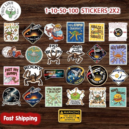 Buy Project Hail Mary Stickers, Rocky Grace Quotes, Andy Weir Sci Fi Vinyl Decals Online in India - Etsy