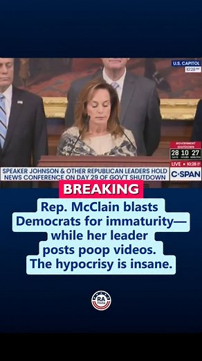 Rep. McClain slams Democrats for immature attacks, while her party leader posts poop videos. You can't make this stuff up. | Really American