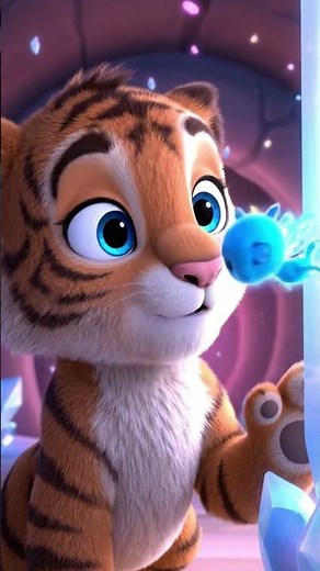 A tiny roar… a massive discovery. Baby tiger finds a mountain of crystals! #3danimation #shorts