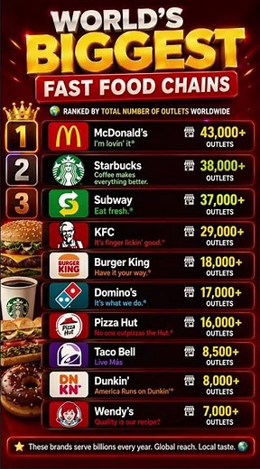 World’s Largest Fast Food Chains 🌎🍔 #datavisualization