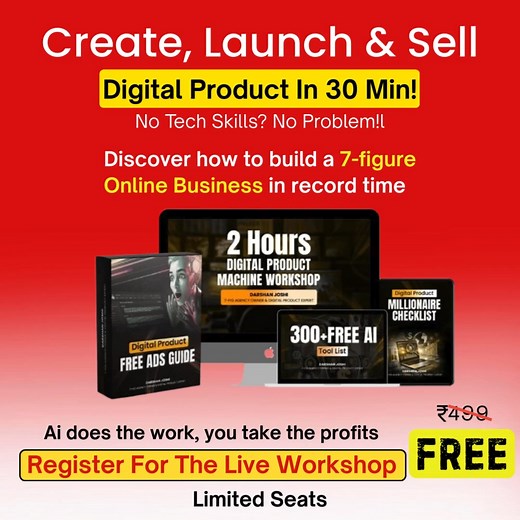 🔎 Tried freelancing, dropshipping, or affiliate marketing… but nothing really worked? 🚀 Want to launch your own Digital Product Business… but don’t know where to start? 🎯 This FREE Weekend Workshop shows you how to start a Weekend Digital Product Business in just 30 minutes with AI — even if you're not tech-savvy. 👥 Join 1,000 people turning their weekends into clarity, confidence & income. ✅ Enrol Now — Limited Spots! | Masterfunnels Academy