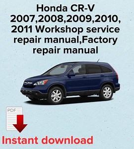 Honda CR-V 2007-2011 Service Repair Manual: OEM Workshop Ebook (PDF Format),maintenance Manual - Etsy