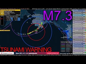 Tsunami Warning Issued after Large M7.3 Earthquake Hits Alaska - July 16th, 2025