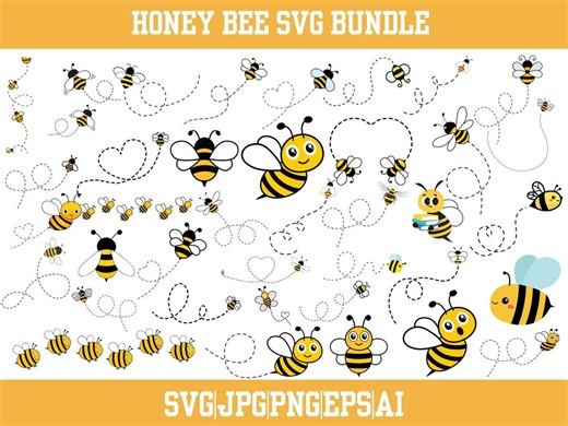 Bee Svg Bundle,cute Bee Clipart,queen Bee Svg,honey Svg,bee Png Bundle,bee Pun Svg,bee Hive Svg,svg File for Cricut,bee Lover Svg,flying Bee - Etsy