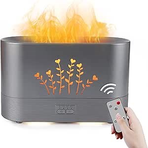 Flame Essential Oil Diffuser Humidifier for Large Room,Air Aromatherapy Diffusers with Remote Control,Auto-Off and Timer Aroma Diffuser for Home,Office,Yoga,SPA 300ml