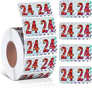 2024 Year Stickers, File Folder Year Labels, Color Coded Year Stickers for End Tab File Folders Office Supplies, 500/Roll, 1 Roll, 3/4" x 1-1/2" (PVC Silver)