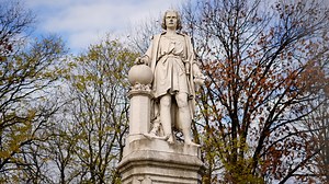 Crews remove box covering Columbus statue in Philadelphia