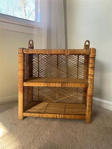 Vintage Wicker Shelf - Etsy