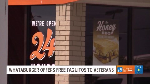 Whataburger offers free taquito to veterans
