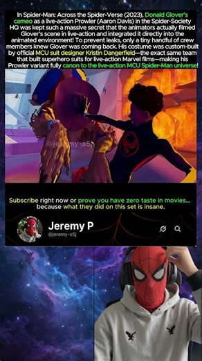 Donald Glover’s live-action Prowler cameo was kept a top secret! 😳🔥#SpiderVerse #SpiderMan