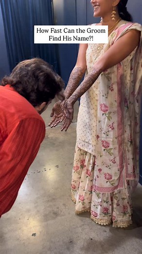 Guess correctly and win a cone!!! 🎉🎉🎉 The groom trying to find his name is my favorite part! And the gift according to time it takes is genius! Hehe #henna #hennaartist #mehndi #bridalhenna | Gopi Henna