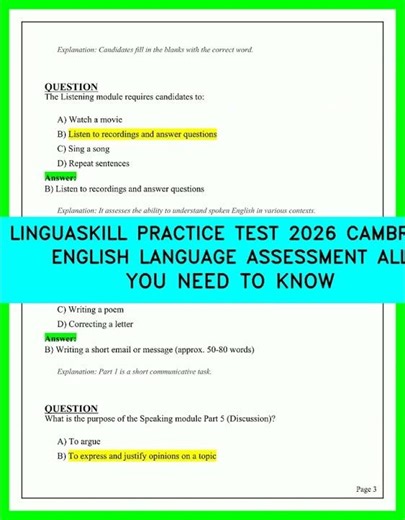 LINGUASKILL PRACTICE TEST 2026 CAMBRIDGE ENGLISH LANGUAGE ASSESSMENT ALL YOU NEED TO KNOW VIDEO26