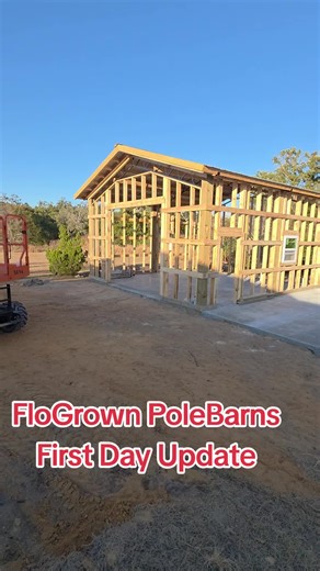 First Day Update on DIY Enclosed Pole Barn in Tampa