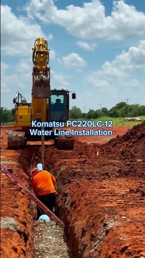 Komatsu PC220LC-12 Laying Water Line Pipe | Utility Construction in Piedmont, Oklahoma