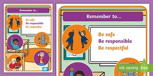 Be Safe Be Respectful Be Responsible Display Poster