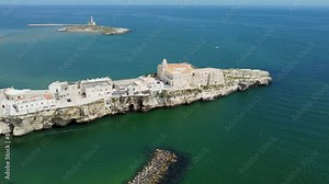 4K footage of Vieste, a coastal town in Gargano National Park, in southeast Italy