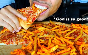 【Jerry】芝士披萨 香脆薯条 辣奇多 咀嚼音