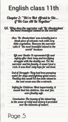 Class 11 English Chapter 2: Ship Struggle & Survival Questions | Most Important Long Answers