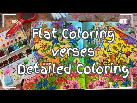 Flat Coloring with Crayola Super Tips Verses Detailed Coloring | Color With Me | Adult Coloring